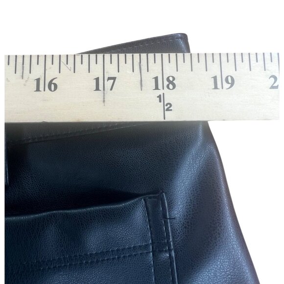 CeCe Womens Black Faux Leather Cropped Metallic Wide Leg Pants Black XL - Picture 11 of 16